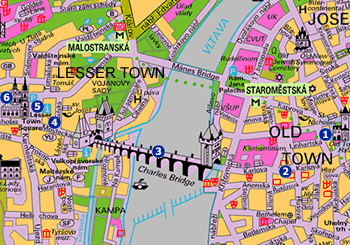 Prague Shopping - click or tap to ZOOM OUT to large map of Prague