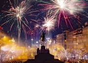 New Year's Eve Fireworks at Wenceslas Square in Prague