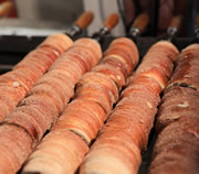 Trdelnik baking at Prague Easter Markets
